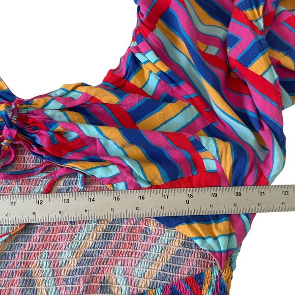 Proud Poppy Pippa Cut Out Multicolor Geometric Midi Dress Plus Size 22 - Picture 11 of 13